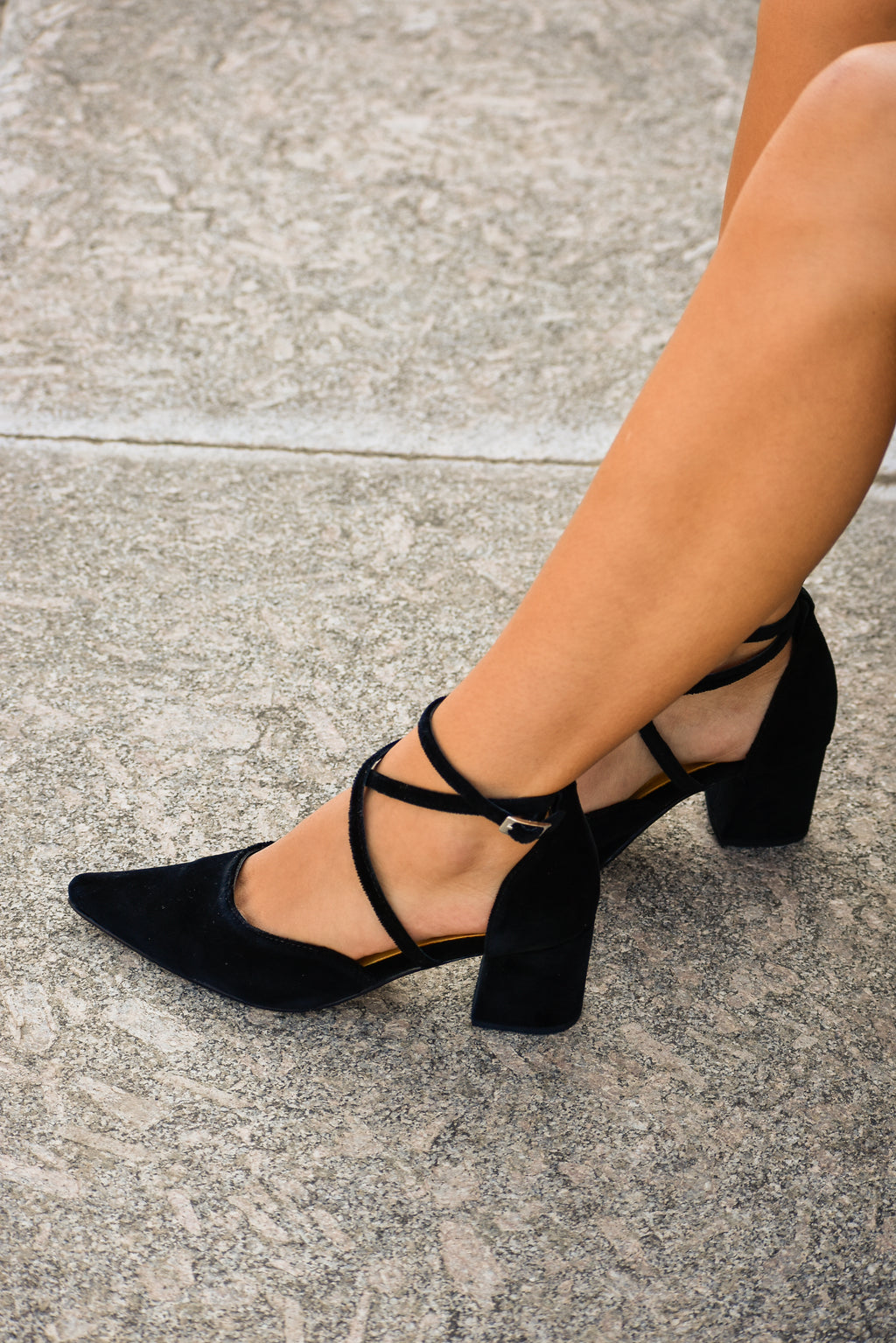 Tacón Victoria Terciopelo Negro