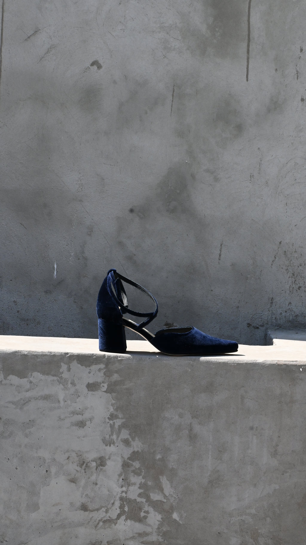 Tacón Victoria Terciopelo Azul