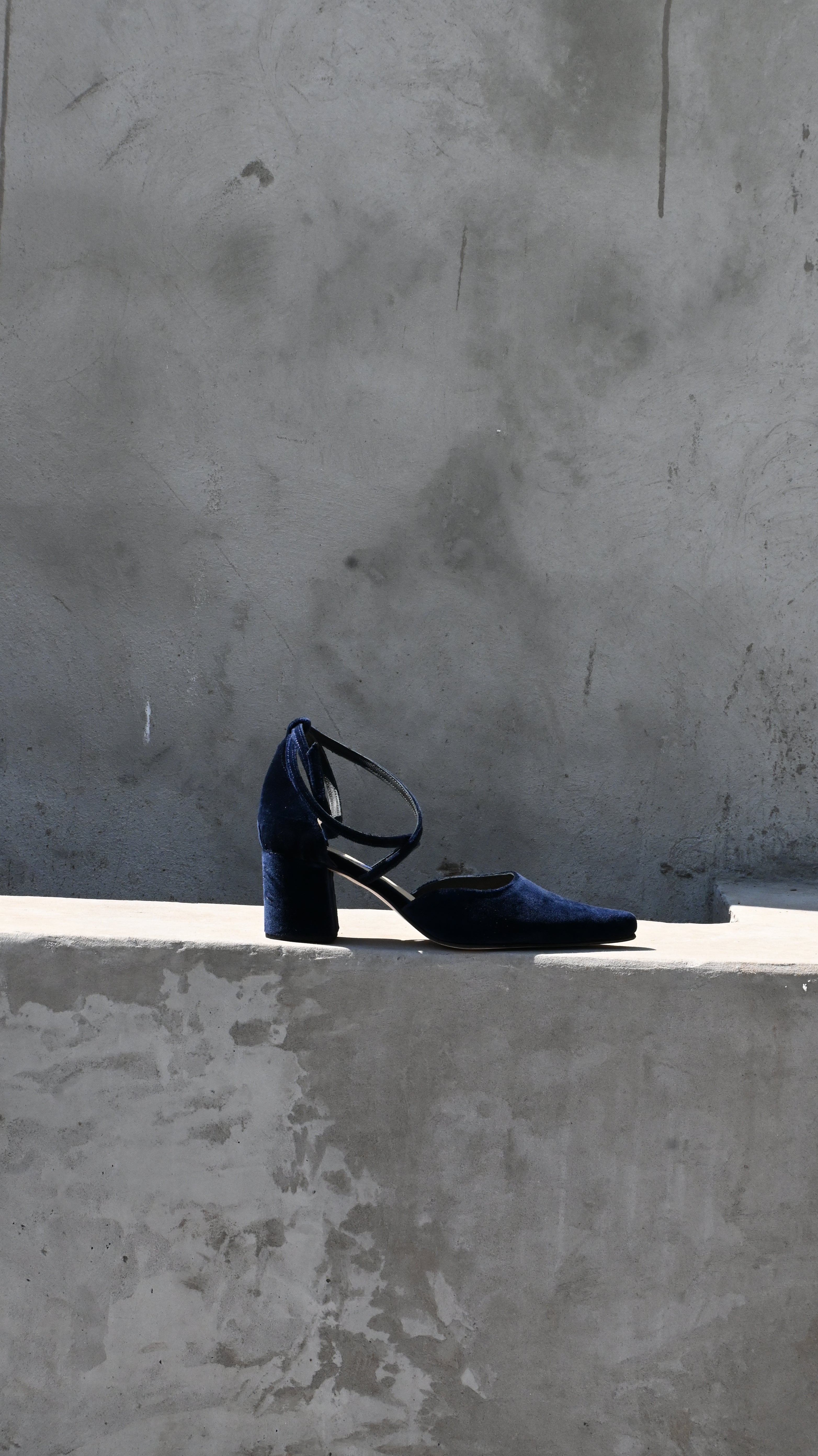 Tacón Victoria Terciopelo Azul