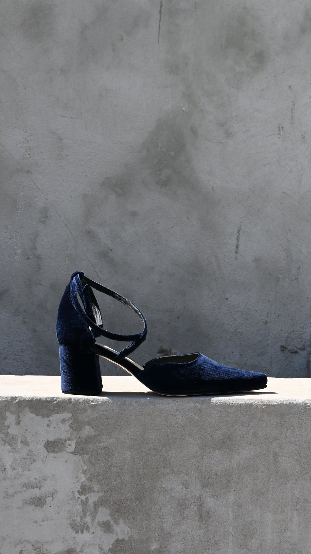 Tacón Victoria Terciopelo Azul